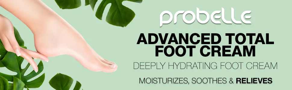 Probelle Advanced Total Foot Cream: Soothes  Hydrates  Rejuvenates Skin For Rough  Dry  Cracked & Sore Feet  3 Ounces - Advanced total foot cream deep hydrating moisturizes soothes relieves dry feet cracked heels