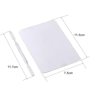 Small Stainless Steel Cosmetic Makeup Palette Spatula Rec Shape Mixing Plate Tool - Mixing Plate Tool