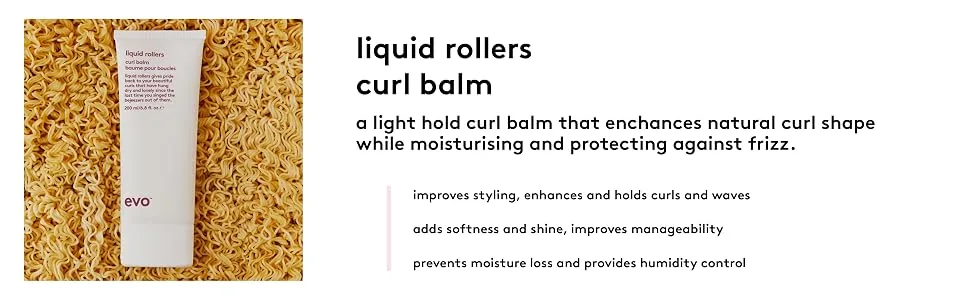 evo Liquid Rollers Curl Balm - Hair Styling Balm - Enhances Natural Curls  Protects Frizz & Improves Overall Condition - 6.8fl.oz - curl range