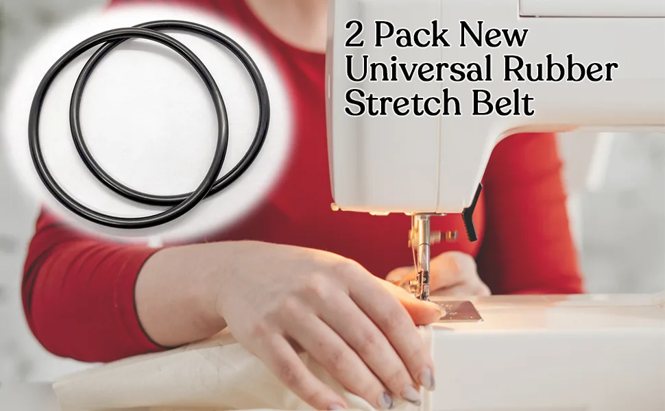 KCHEX 2 Universal Sewing Machine Motor Stretch Belt FIT 13-15 Singer White - sewing machine motor treadle belt