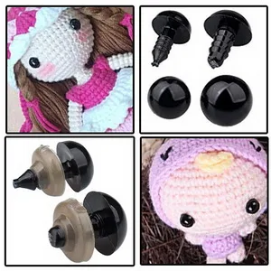 200 pcs 6-12 mm Plastic Safety Eyes  Black Safety Eyes Doll Making with Washer for Toy Making DIY Crafts - product information 7