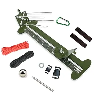 PSKOOK Paracord Bracelet Jig Kit  Paracord Tool Kit Adjustable Length Weaving DIY Craft Maker Tool (Army Green) - 1212