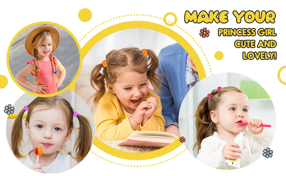 100 Pieces Elastic Hair Ties Mini Hair Bands Tiny Rubber Bands Colored Girls Ponytail Holders for Baby Kids - product information 7