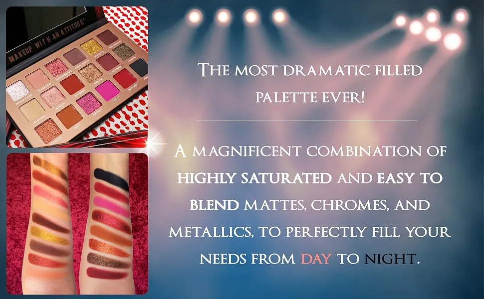 Rude - Too Much Drama - 18 Eyeshadow Palette - makeup eyeshadow palette too much drama eyes matte shimmer