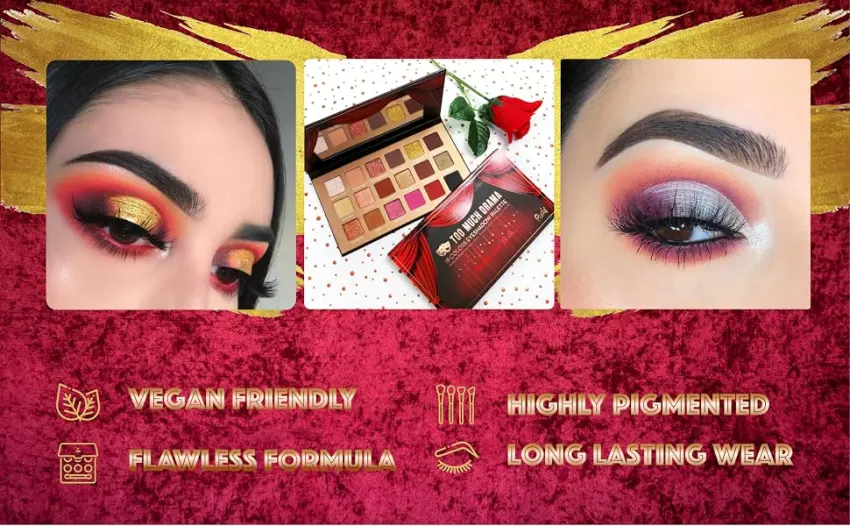 Rude - Too Much Drama - 18 Eyeshadow Palette - makeup eyeshadow palette too much drama eyes matte shimmer
