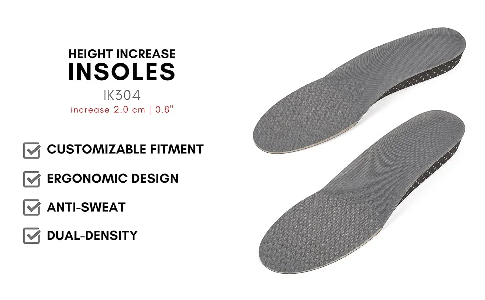 Height Increase Insole - Mid Sole Arch Support Front Messaging Height Insoles For Men - 0.8 inches Taller (Men)   OSFA (US Men Size 6.5   11.5) - IK304 - 1