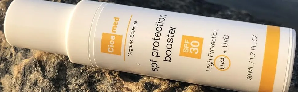 Cicamed Organic Science SPF Booster 30+ Facial Protection UVA/UVB  Anti Pollution Anti-Aging Sunscreen - spf sun block
