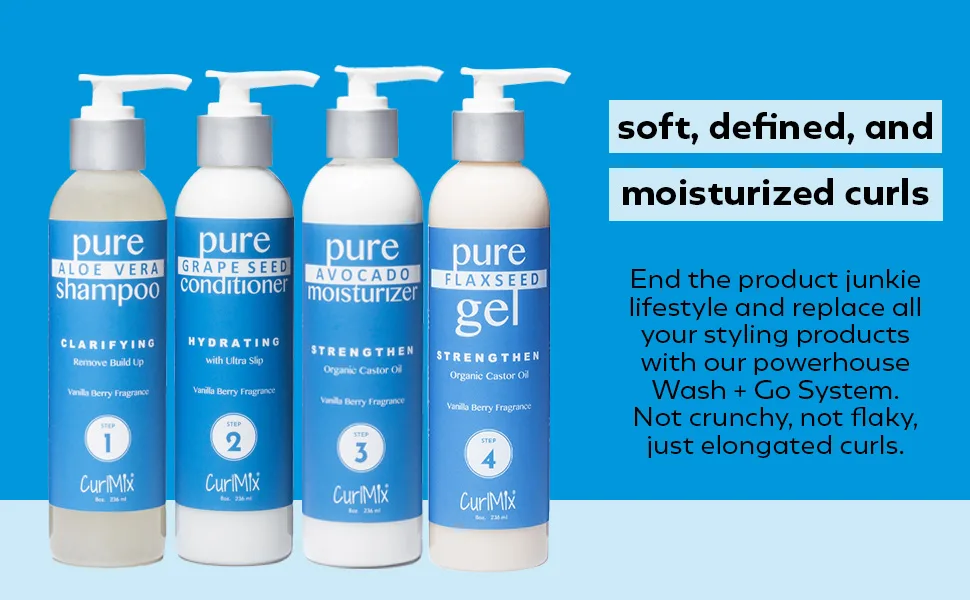 CurlMix Organic Moisturizer for Curly Hair with Avocado and Castor Oil - Strengthen - Vanilla Berry - 8 fl oz - vanilla berry