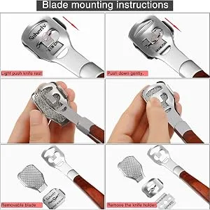 YIMART Foot Corn Removal Cutter Scraper With 10 Blades Cuticle Dead Skin Callus Remover Stainless Steel Professional Pedicure Tool Set - product information 4
