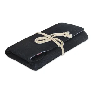 LUXJA Knitting Needles Organizer  Rolling Bag for Knitting Needles (up to 10 Inches)  Crochet Hooks and Accessories (No Accessories Included)  Black - denim fabric