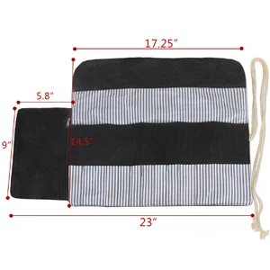 LUXJA Knitting Needles Organizer  Rolling Bag for Knitting Needles (up to 10 Inches)  Crochet Hooks and Accessories (No Accessories Included)  Black - dimensions
