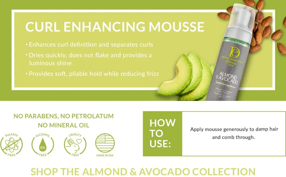 Design Essentials Natural Curl Enhancing Mousse REFILL  Best Value - Almond & Avocado Collection  32 Oz - product information 4