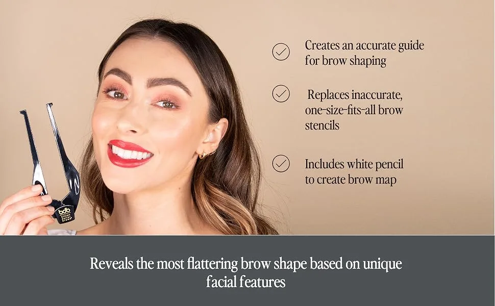Billion Dollar Brows 2-Piece Brow Buddy Contour Stencil Microblading Kit for Symmetrical Eyebrows  Black - product information 3