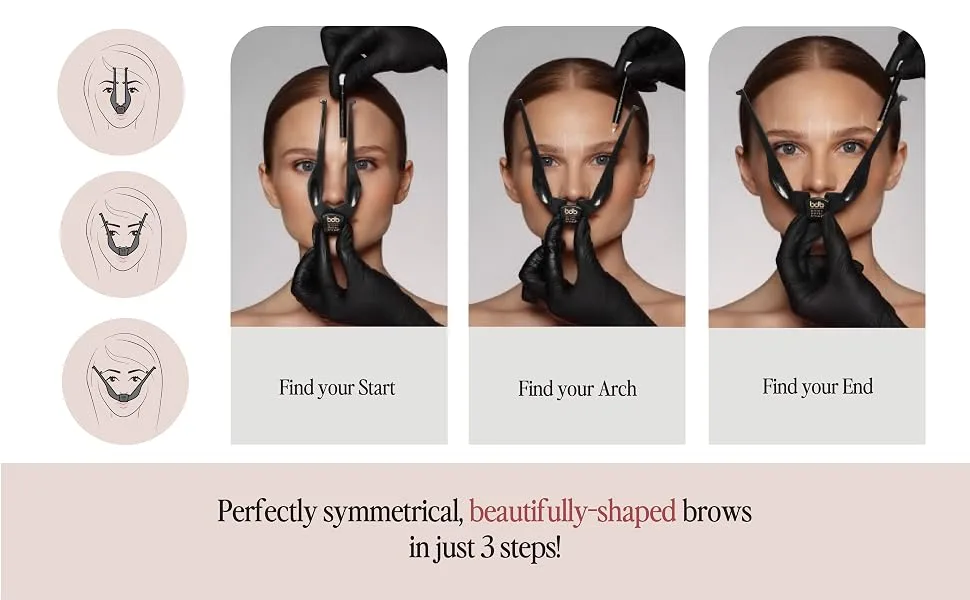 Billion Dollar Brows 2-Piece Brow Buddy Contour Stencil Microblading Kit for Symmetrical Eyebrows  Black - product information 4