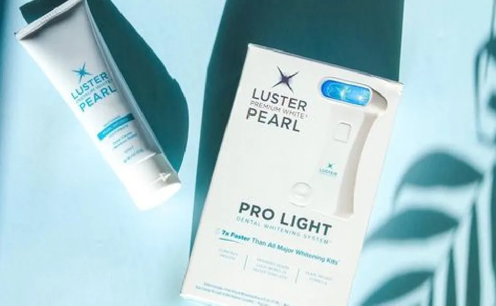LUSTER PREMIUM WHITE Pearl Infused Pro Light Teeth Whitening System - Fast Whitening Kit with Light  Serum  Rinse  Toothpaste - 4Piece kit - image 3