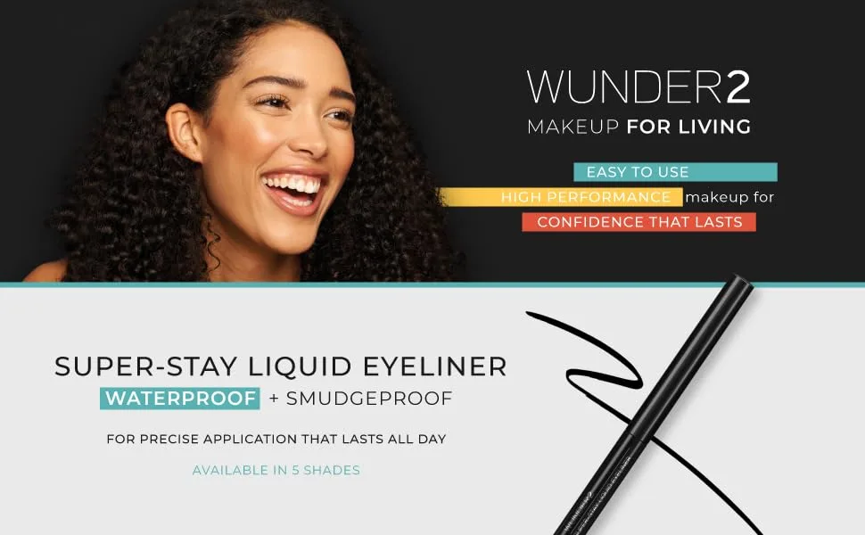 Wunder2 Super-Stay Liquid Liner Brown Glazed  Chocolate  0.058 Fluid Ounce Glazed Chocolate 0.058 Fluid Ounce - wunder2 wunderbrow eye makeup brushes eyeshadow palette liquid liner black pen beauty products