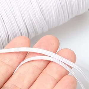 Abbaoww 144 Yard 3/8 Inch White Braided Elastic  Springy Stretch Braided Elastic Cord Elastic Band for Sewing White 3/8 Inch - Braided Elastic