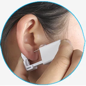 Anzero 2 Pcs Ear Piercing Kit  Disposable Sterile Ear Piercing Kit Painless Ear Piercing Gun Tool with Built-in 3mm Hypoallergenic Ear Studs - product information 2
