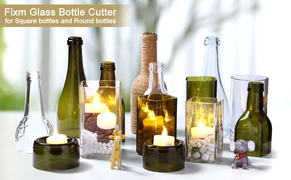 Glass Bottle Cutter  Fixm Square & Round Bottle Cutting Machine  Wine Bottles and Beer Bottles Cutter Tool with Accessories Tool Kit(Upgrade Version) - product information 9