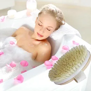 bC BimeTALliC CAble Body Dry Bath Exfoliating Brush Natural Bristle Remove Dead Skin and Toxins Cellulite Treatment - image1