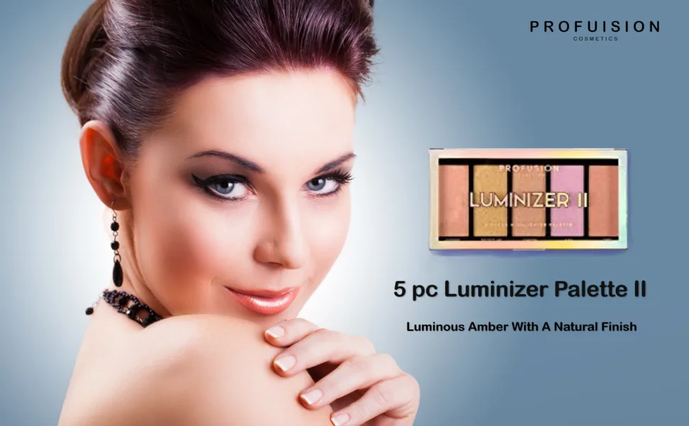 Profusion Cosmetics 5 pc Luminizer Makeup Palette Your Most Beautiful You Anti Aging Matte Bronzer Radiance Luminizer and Brightening Blush Palette II - product information 1