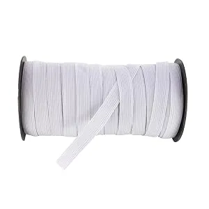 MJMP 1/2 40-Yards White Baraded Elastic Cord/Elastic Band/Elastic Rope/White Heavy Stretch Knit Elastic Spool(White)/Bedspread Band (White  40 Yard) 1/2 Inch 40 Yard White - Elastic cord 40Y