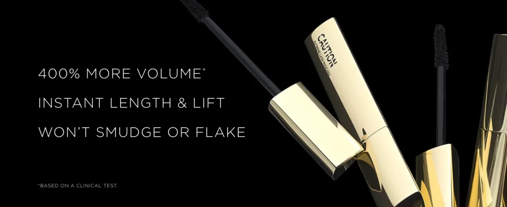 Hourglass Caution Extreme Lash Mascara. Volumizing and Lengthening Mascara for Dramatic Lashes. Cruelty-Free and Vegan - Caution Mascara