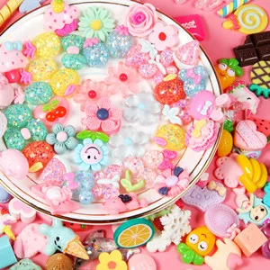 Slime Charms Cute Set - Charms for Slime Assorted Fruits Candy Sweets Flatback Resin Cabochons for Craft Making  Ornament Scrapbooking DIY Crafts (Candy) - slime charms3