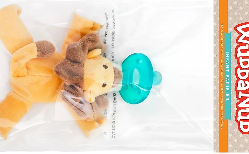 WubbaNub Infant Pacifier - Baby Lion - baby lion in polybag with header card packaging