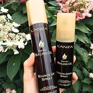 L ANZA Keratin Healing Oil Smooth Down Spray  3.4 Fl Oz - Bounce Up & Smooth Down