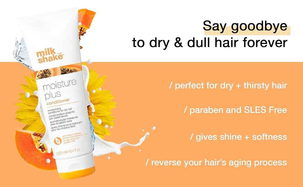 milk_shake Moisture Plus Conditioner  8.4 Fl Oz - conditioner hair milk shake dry damaged moisturizing hydrating sulfate free shampoos color repair