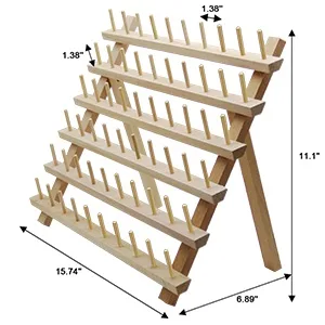 SAND MINE Wooden Thread Rack Sewing and Embroidery Thread Holder  60 Spools - product information 4