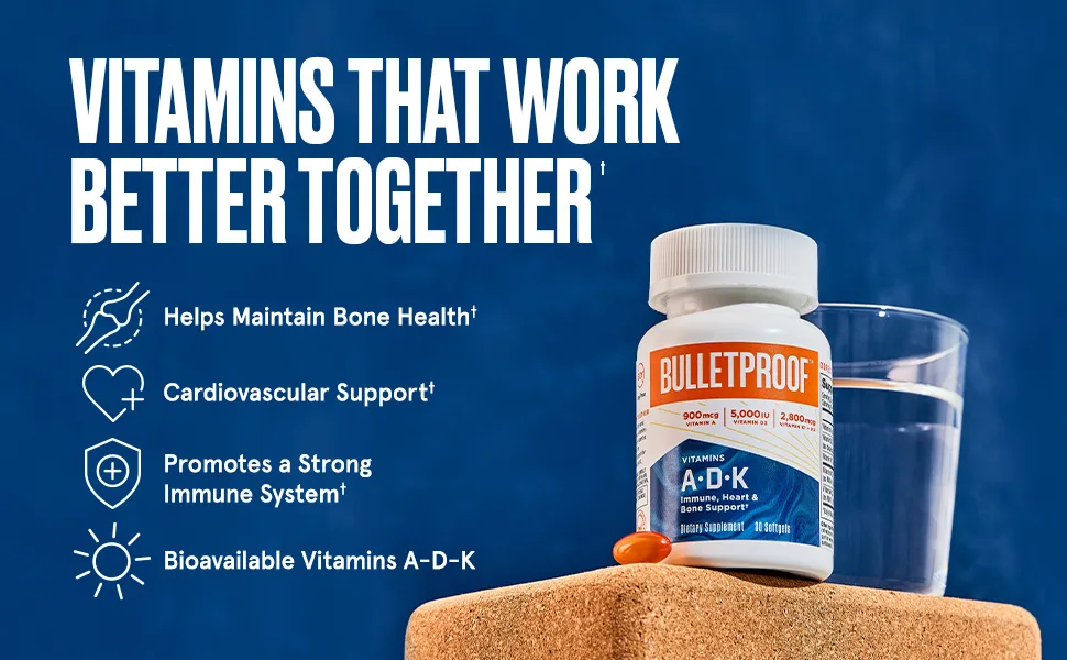 Bulletproof Vitamins A-D-K  30 CT - Vitamins that work better together