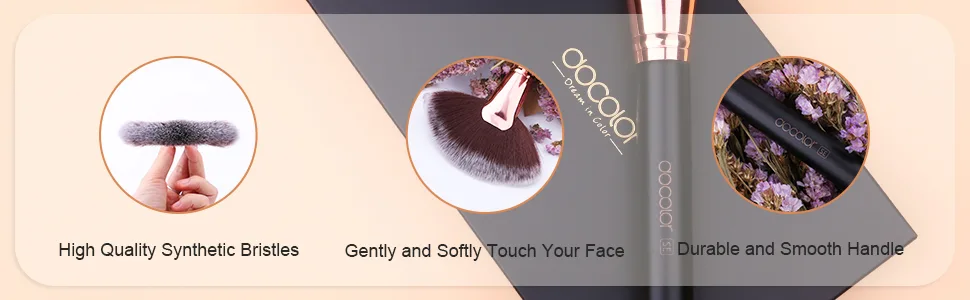 Docolor Fan Brush Face Makeup Brush Professional Highlighting Make Up Brushes Blush Bronzer Cheekbones Brush Soft Cosmetic Tool - fan brush