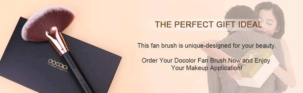 Docolor Fan Brush Face Makeup Brush Professional Highlighting Make Up Brushes Blush Bronzer Cheekbones Brush Soft Cosmetic Tool - fan brush