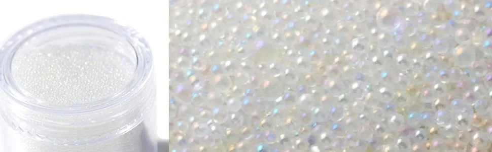 BeeSpring Nail Caviar 20g/jar 0.6-0.8mm Crystal Pixie Glass Caviar Beads AB Glitter Micro Beads Nail Rhinestones for Nails Design - B07GLG2RFJ-4