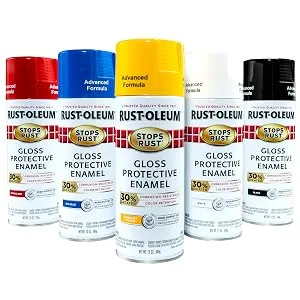 Rust-Oleum 338944 Stops Rust Advanced Spray Paint  Semi-Gloss Black 12 Ounce Semi-Gloss Black 12 Ounce Semi-Gloss - stops rust color family shot variety full assortment many colors sheens finishes