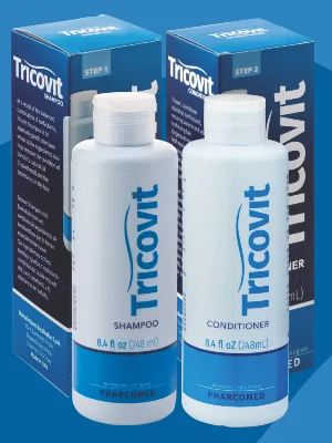 Tricovit Shampoo and Conditioner Routine for Hair Loss and Thinning 8.4oz - Tricovit Shampoo + Conditioner Pack