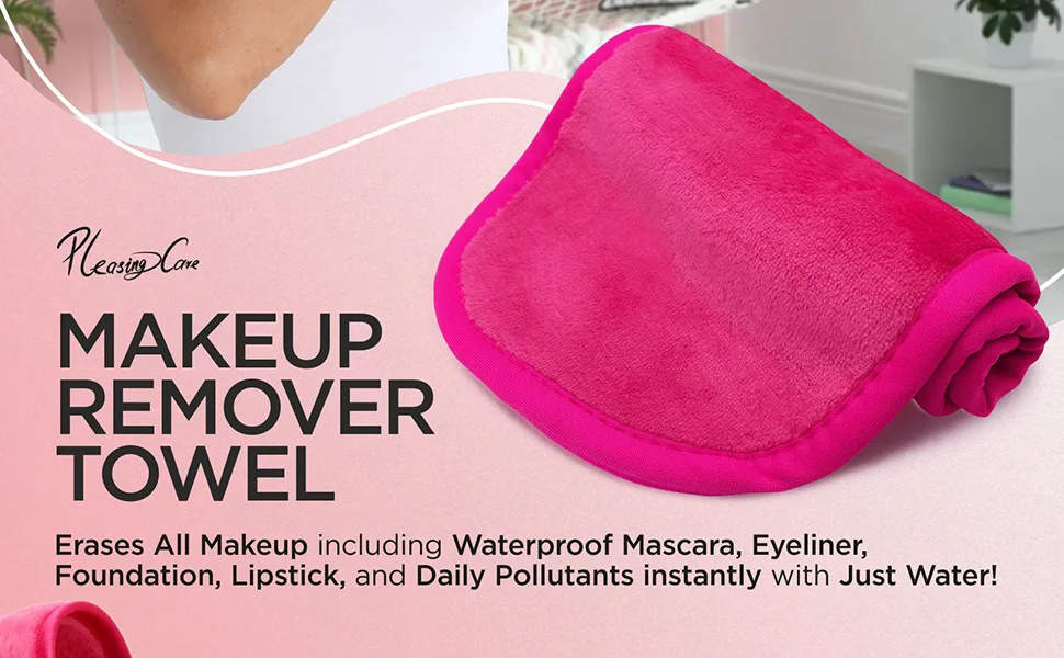 Makeup Remover Face Cleansing Cloth - Chemical-free Microfiber Reusable Facial Clean Towel  Remove Makeup Instantly with Only Water (1 Burgundy) - product information 2