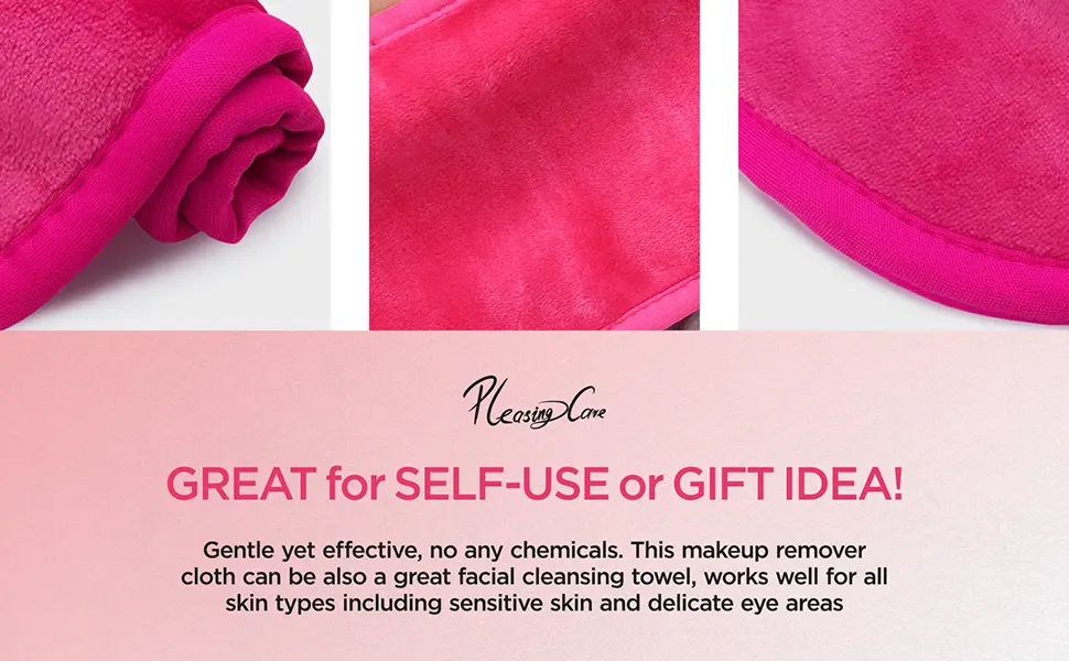 Makeup Remover Face Cleansing Cloth - Chemical-free Microfiber Reusable Facial Clean Towel  Remove Makeup Instantly with Only Water (1 Burgundy) - yuui