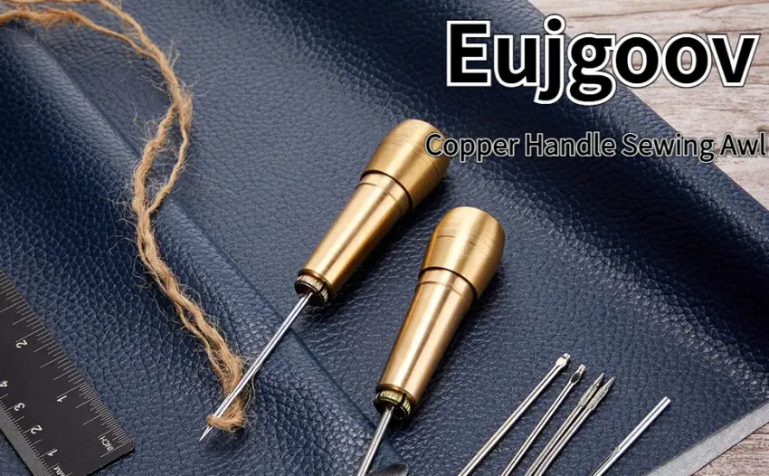 Copper Handle Sewing Awl 3 Needles Sewing Awl Repair Tool Hand Stitcher Handle Copper Tools for DIY Sewing Repairing Canvas Leather - Copper Handle Needles Sewing