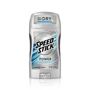 Speed Stick Power Antiperspirant Deodorant for Men  Unscented - 3 Ounce - Speed Stick