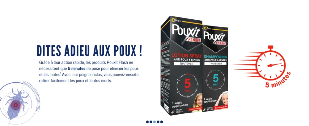 POUXIT - Flash - Shampooing anti-poux et lentes - Agit en 1 application de 5 minutes seulement - Traitement du cuir chevelu - 100 ml - product information 3