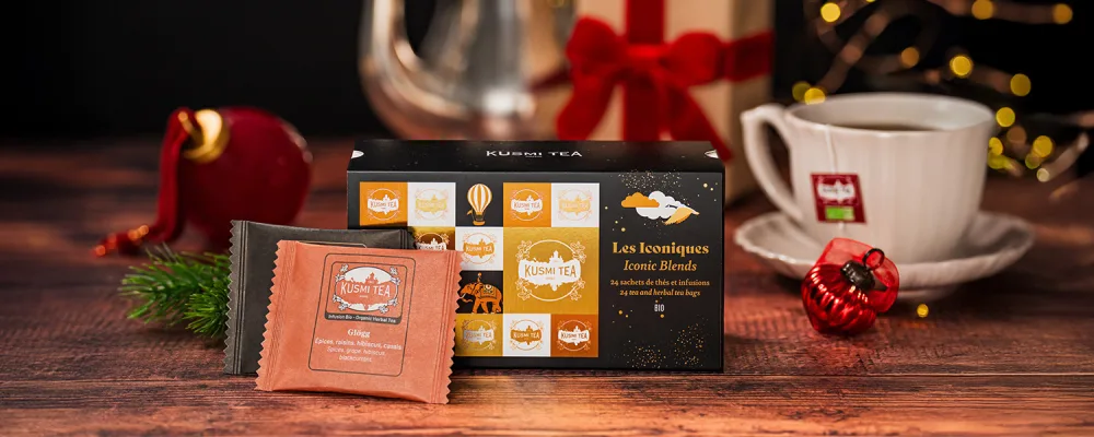 Kusmi Tea - Th Vert No l Dessert - Ar mes de Vanille Pomme & Amande - Th Vert Gourmand et l ger- Edition limit e 2025 - Bo te Th M tal 90g - product information 4