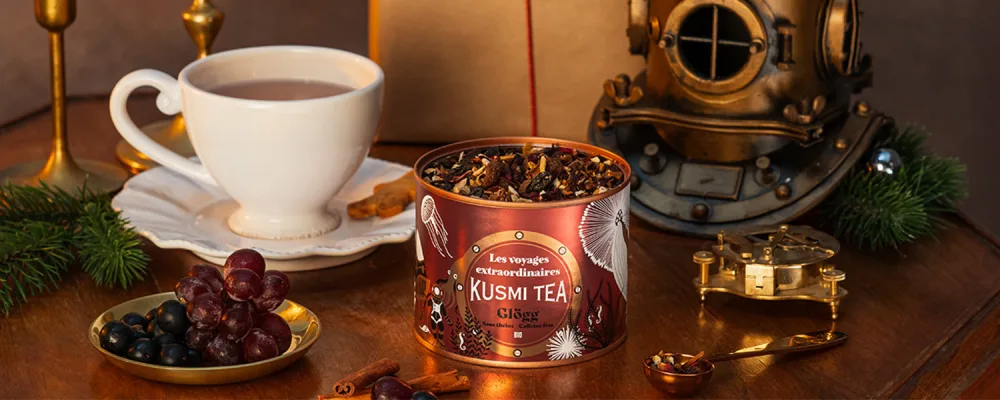 Kusmi Tea - Th Vert No l Dessert - Ar mes de Vanille Pomme & Amande - Th Vert Gourmand et l ger- Edition limit e 2025 - Bo te Th M tal 90g - product information 5