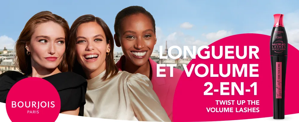 BOURJOIS MASCARA TWIST UP THE VOLUME Volume et Longueur Brosse plastique double position Noir/blanc 5 ml (Lot de 1) - product information 1