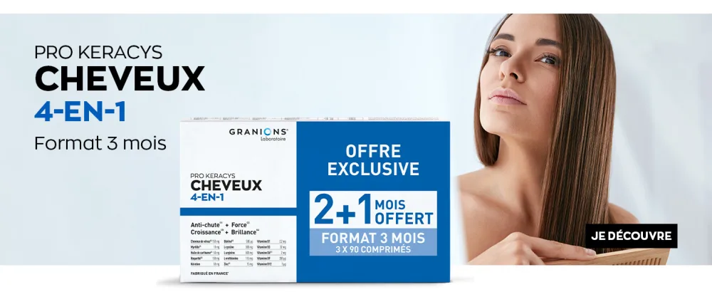 GUMMIES CHEVEUX 4-EN-1| PRO KERACYS GRANIONS | Vitamines pour Cheveux | Croissance + Force + Microcirculation + Pigmentation | Pousse rapide avec Biotine Zinc Vitamine B8 et K ratine. Format 1 mois - product information 5