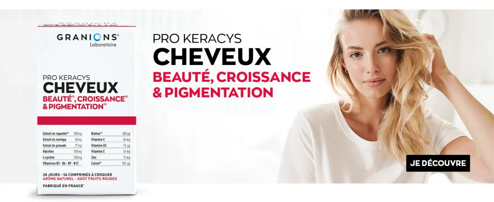 GUMMIES CHEVEUX 4-EN-1| PRO KERACYS GRANIONS | Vitamines pour Cheveux | Croissance + Force + Microcirculation + Pigmentation | Pousse rapide avec Biotine Zinc Vitamine B8 et K ratine. Format 1 mois - product information 8