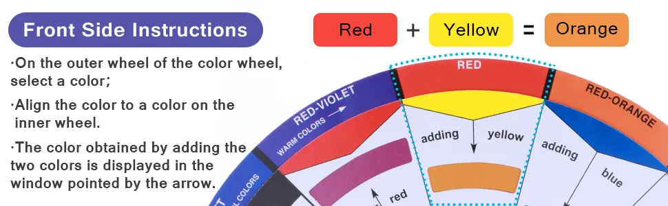 JimKing Creative Color Wheel  Paint Mixing Learning Guide Art Class Teaching Tool for Makeup Blending Board Chart Color Mixed Guide Mix Colours (9.25inch) 1*9.25in - JimKing color wheel