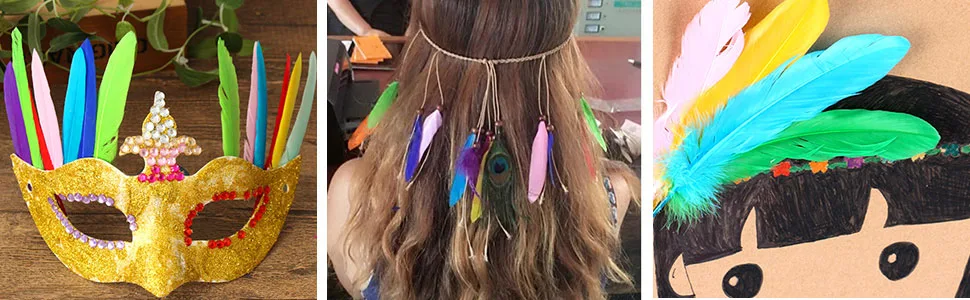 Coceca 240pcs Colorful Goose Feathers 4-6 Inches Natural Feathers for DIY Crafts - applications
